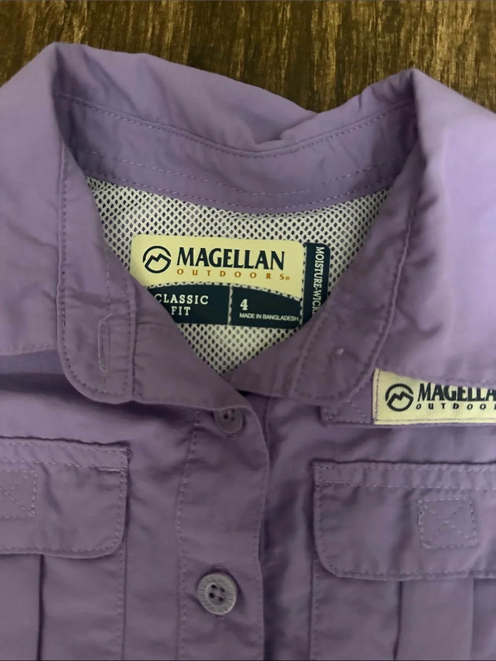 Magellan Outdoors Purple Girls' Short-Sleeve Shirt Dress